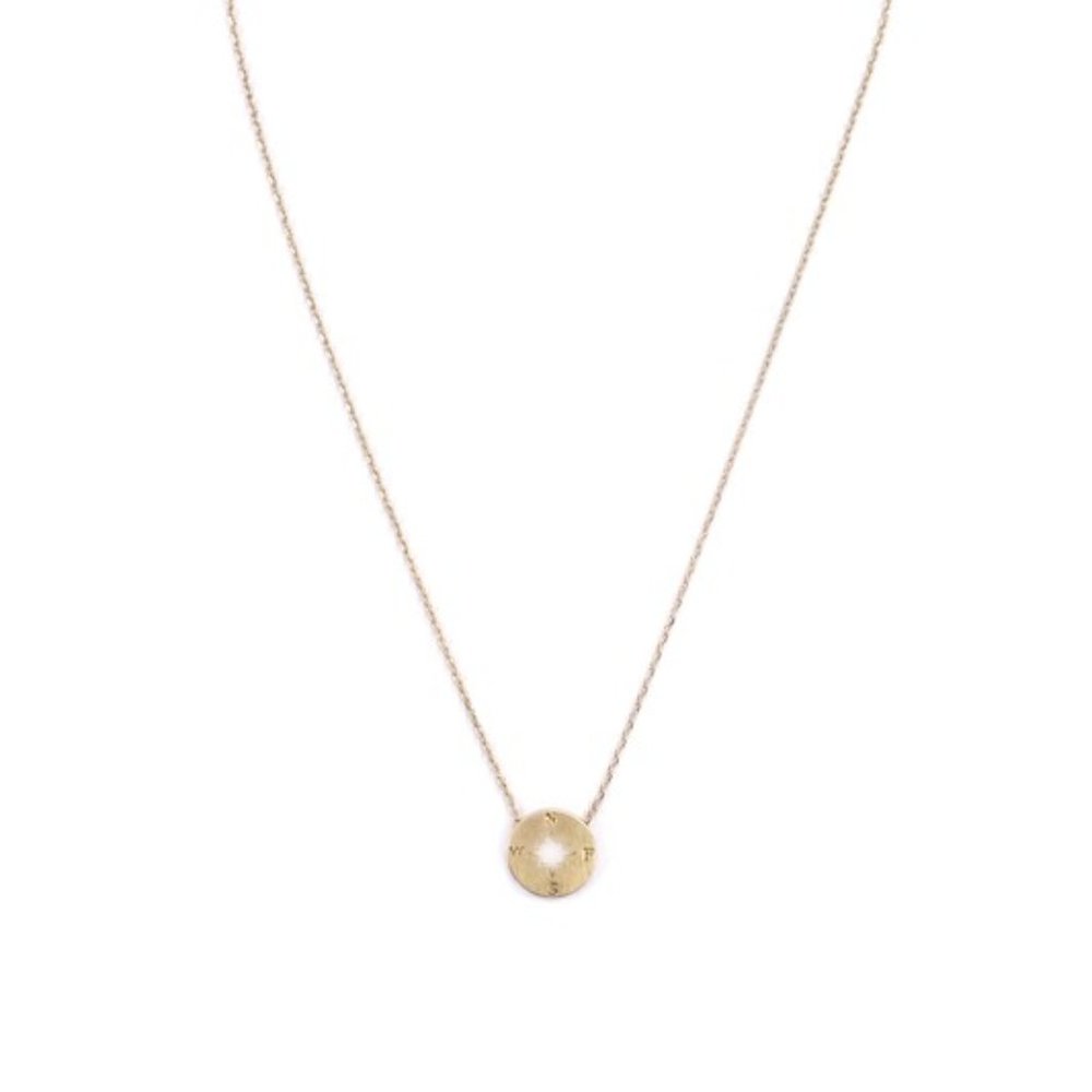 Mini Compass Charm Necklace in Gold Tone Boho - Picture 2 of 2